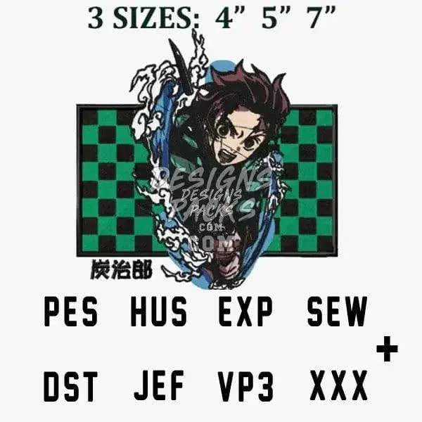 Tanjiro Kamado Anime Embroidery Design