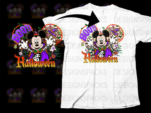 Disney Halloween T-Shirt, Mickey Mouse Boo Graphic, Festive Fall Tee, Kids and Adults Sizes Available