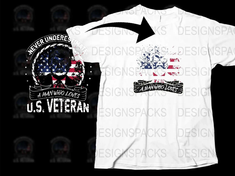 Patriotic U.S. Veteran T-Shirt, American Flag Design, Gift for Veterans, Military Appreciation Tee
