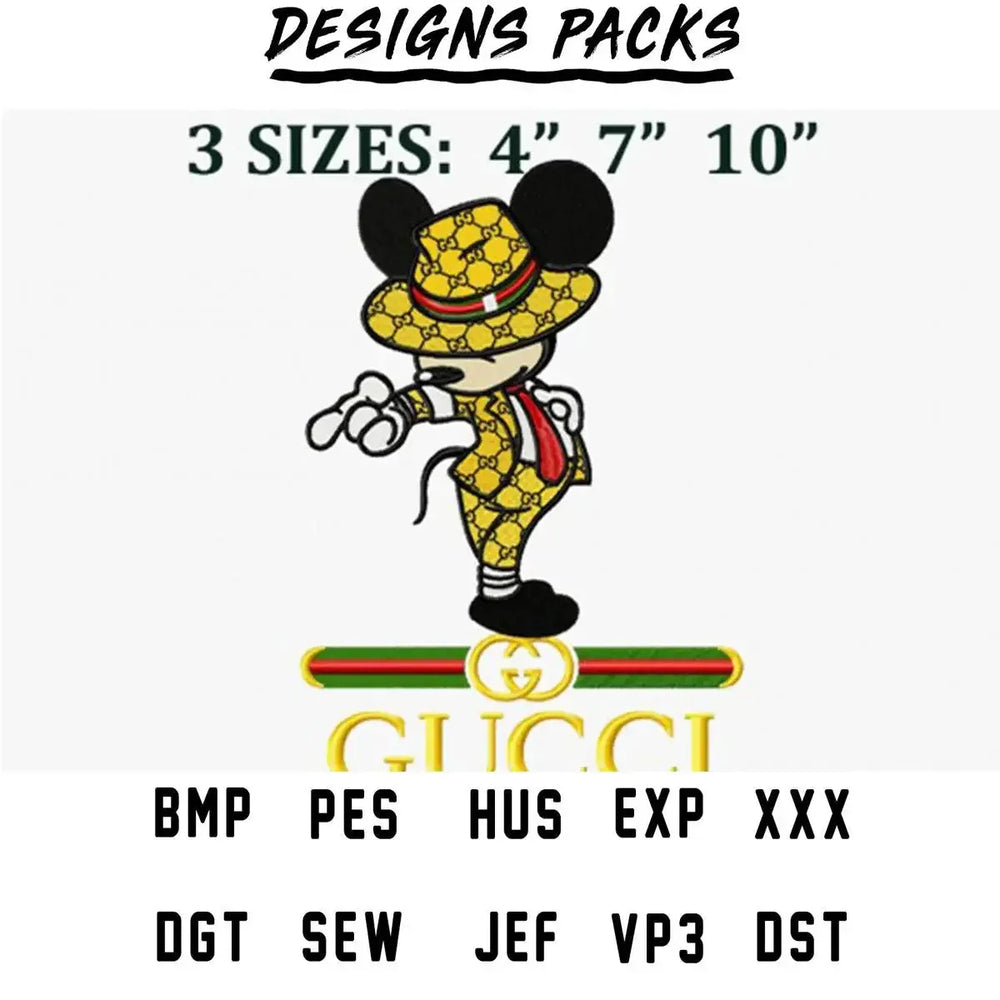 Brand Popstar Mouse Embroidery Design