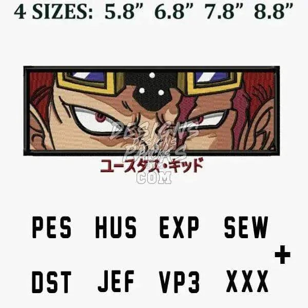 Eustass Kid One Piece Anime Embroidery Design
