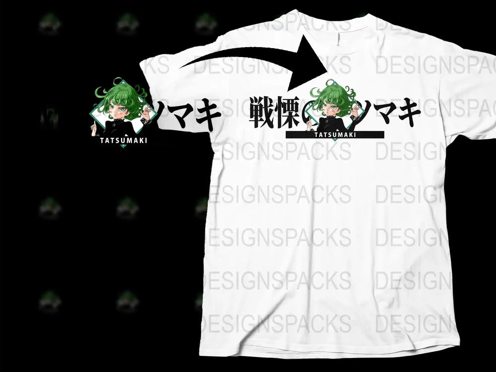 Anime T-Shirt Tornado of Terror Graphic Tee, Manga Otaku Gift, Japanese Kanji, Unisex White Cotton Top