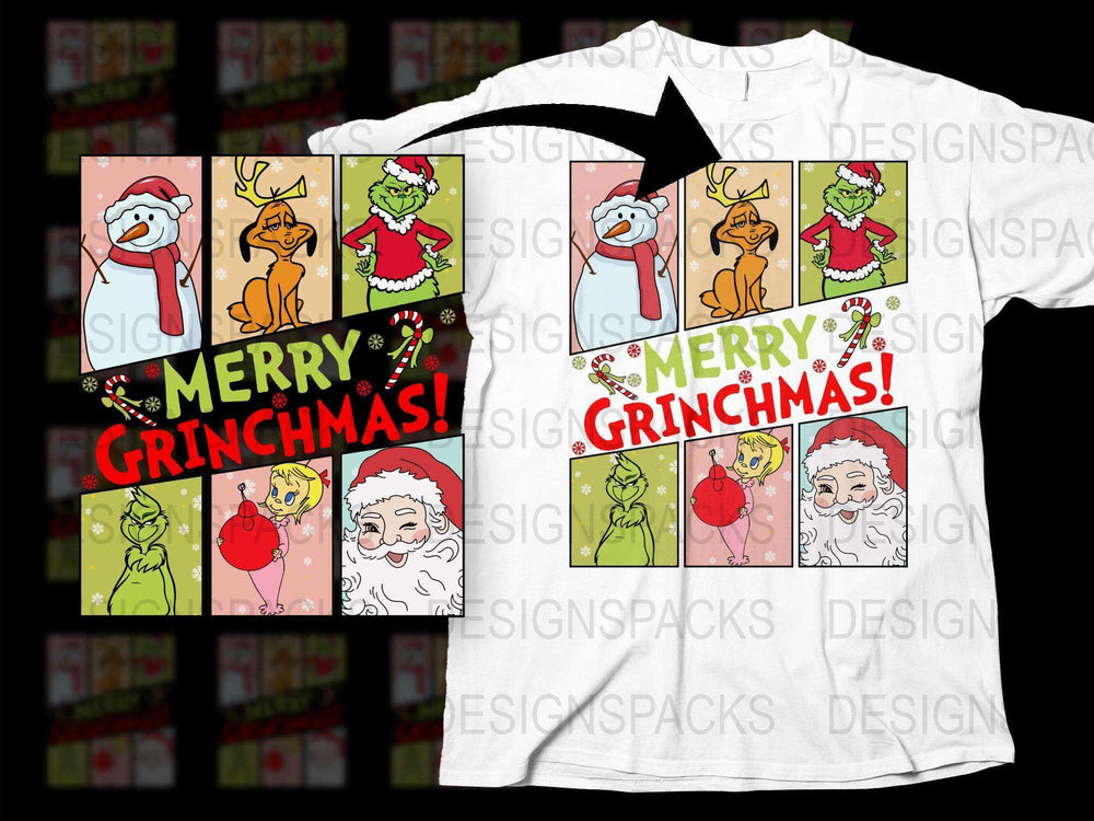 Grinchmas Holiday T-Shirt, Funny Christmas Tee, Whimsical Grinch and Friends, Festive Winter Apparel