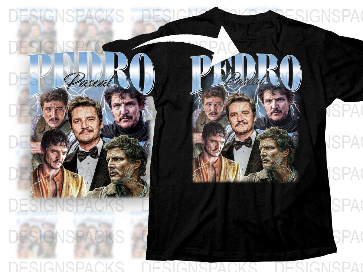 Retro Pedro Movie Collage T-Shirt, Vintage Film Graphic Tee, Classic Actor Fan Art, Unique Gift Idea