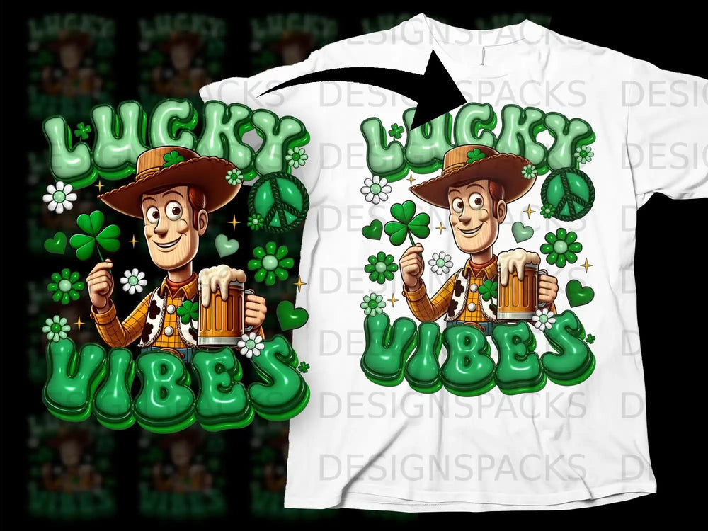 LUCKY VIBES Woody Shamrocks Beer Mug Green Hearts product type