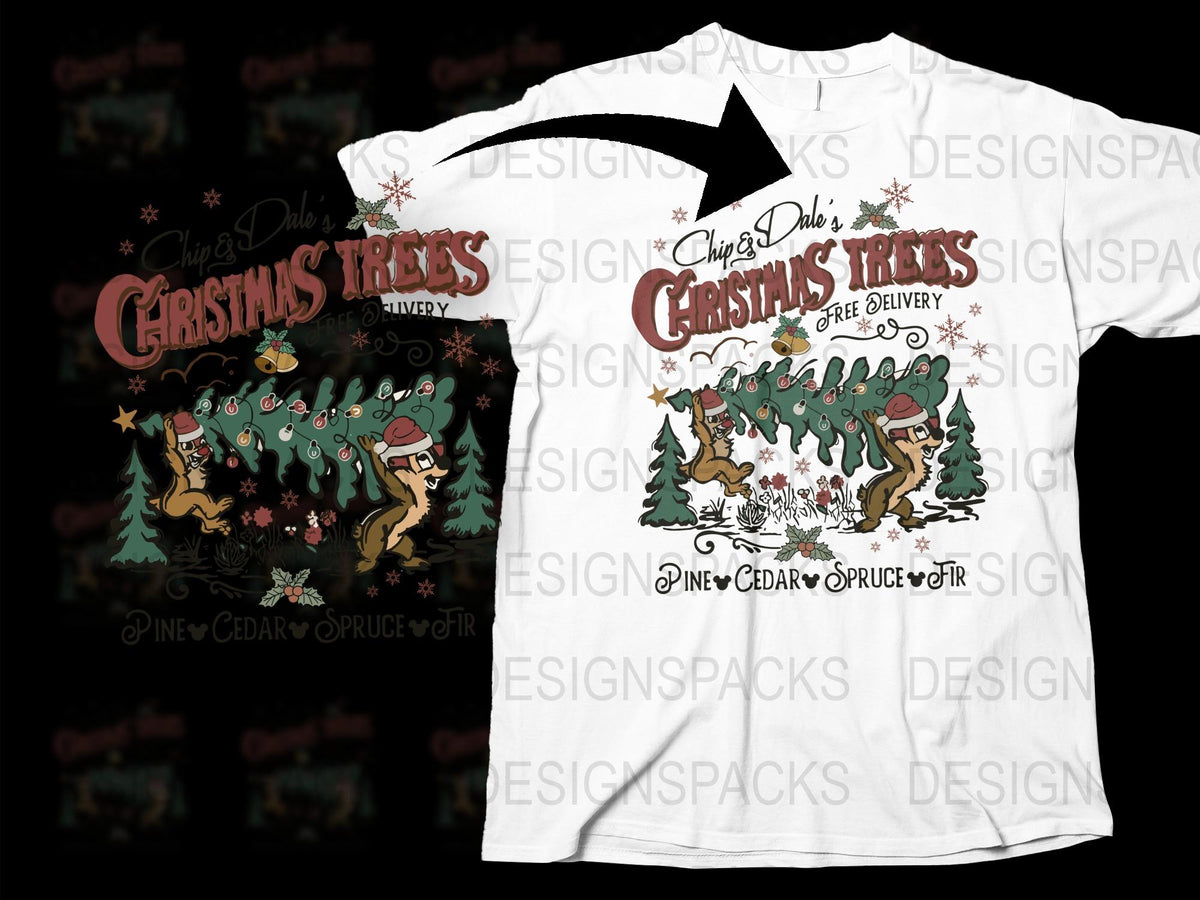 Vintage Christmas Tree Delivery T-Shirt, Classic Truck and Dogs Design, Festive Holiday Apparel, Unisex White Tee
