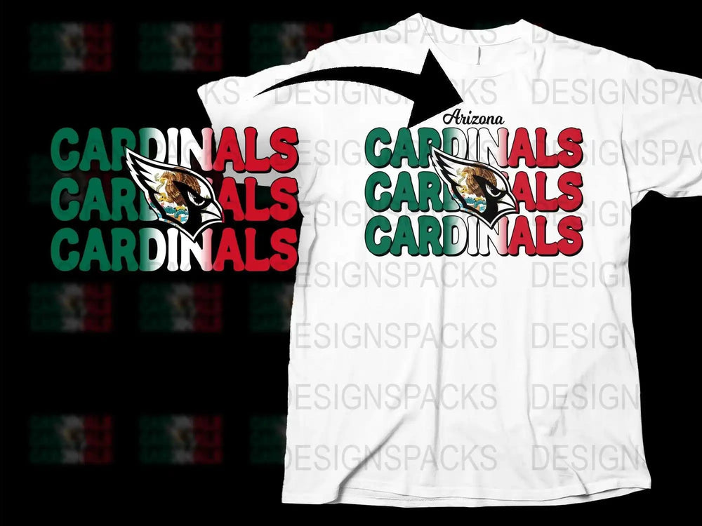 Arizona Cardinals T-Shirt, White Casual Wear, Sports Fan Apparel, Football Team Graphic Tee
