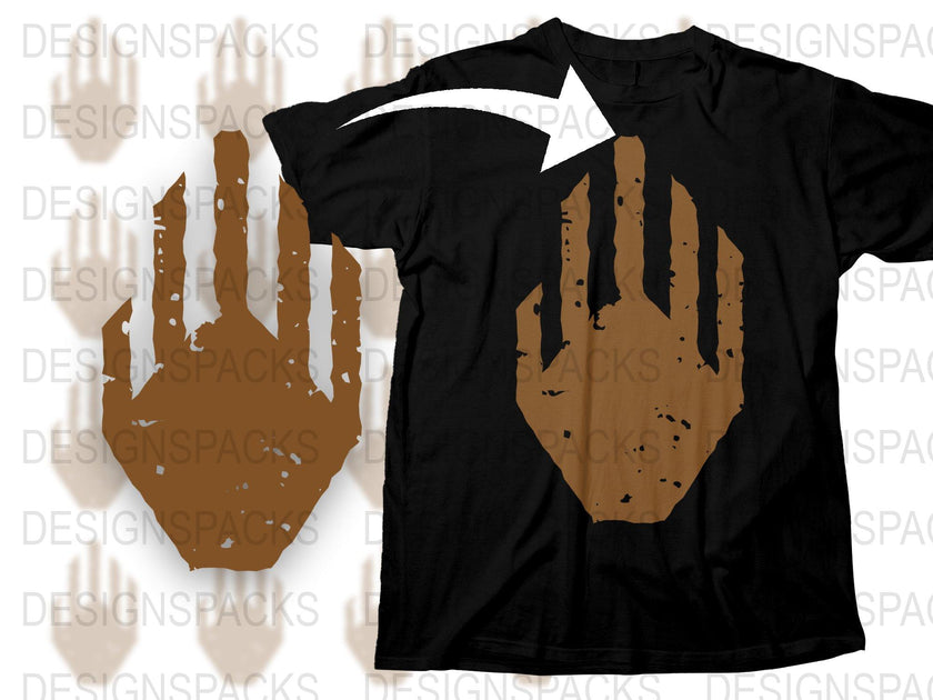 Iconic Rust Handprint Design Graphic Png Digital Download
