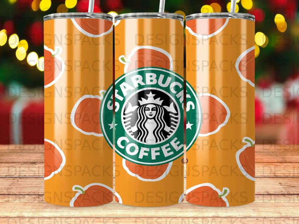 Starbucks Coffee Pumpkin Pattern Orange Tumbler product type