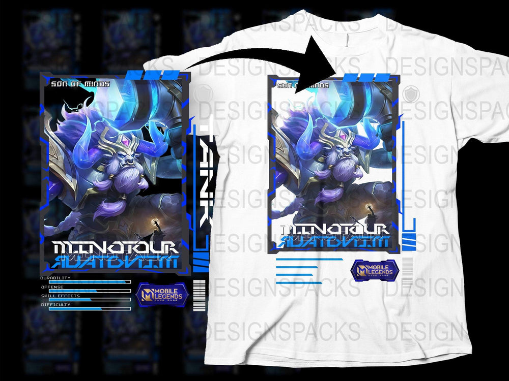 Mobile Legends T-Shirt Son of Minos Minotaur Battle Graphic Tee Gaming Apparel