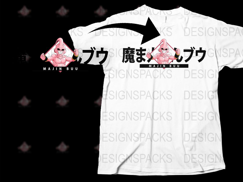 Majin Buu T-Shirt, Dragon Ball Z Inspired Anime Graphic Tee, Unisex Cotton Shirt, Fan Art Apparel, Gift for DBZ Fans