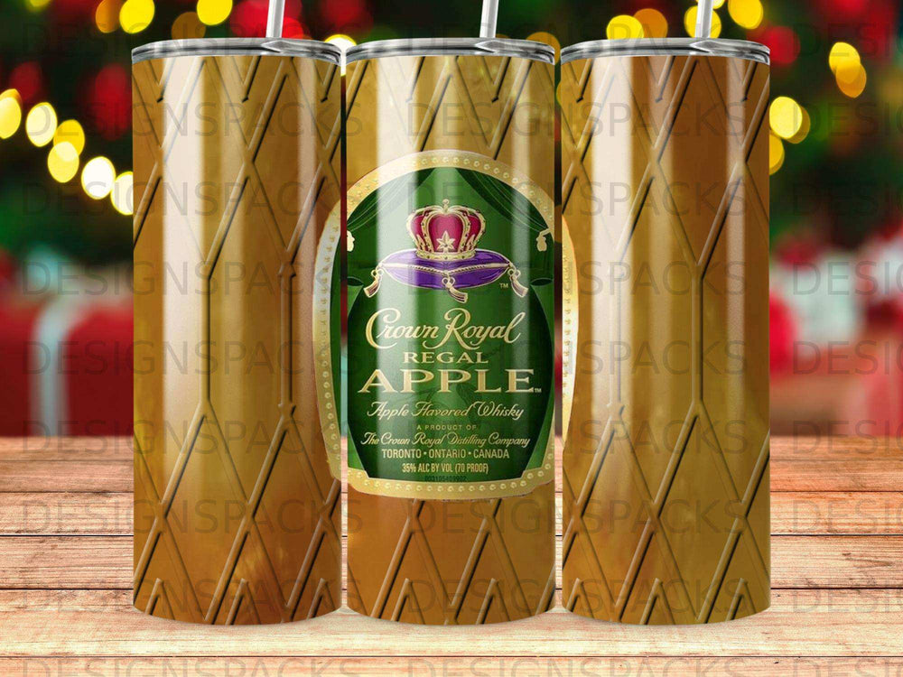 Crown Royal Regal Apple flavored whisky bottle with a gold crown label.