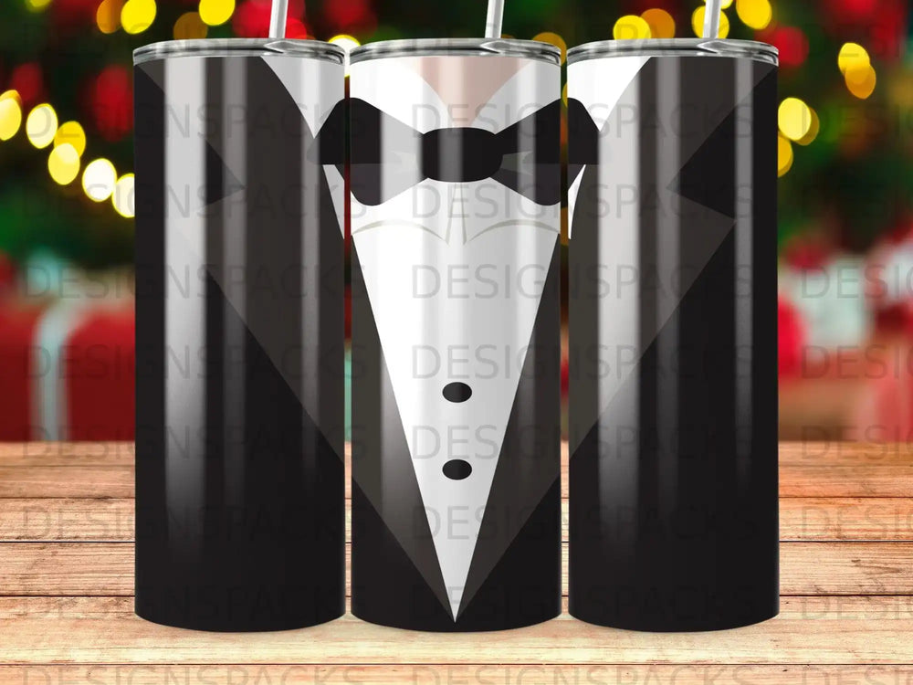 Black Tuxedo Bow Tie Design Tumbler Elegant Drinkware product type