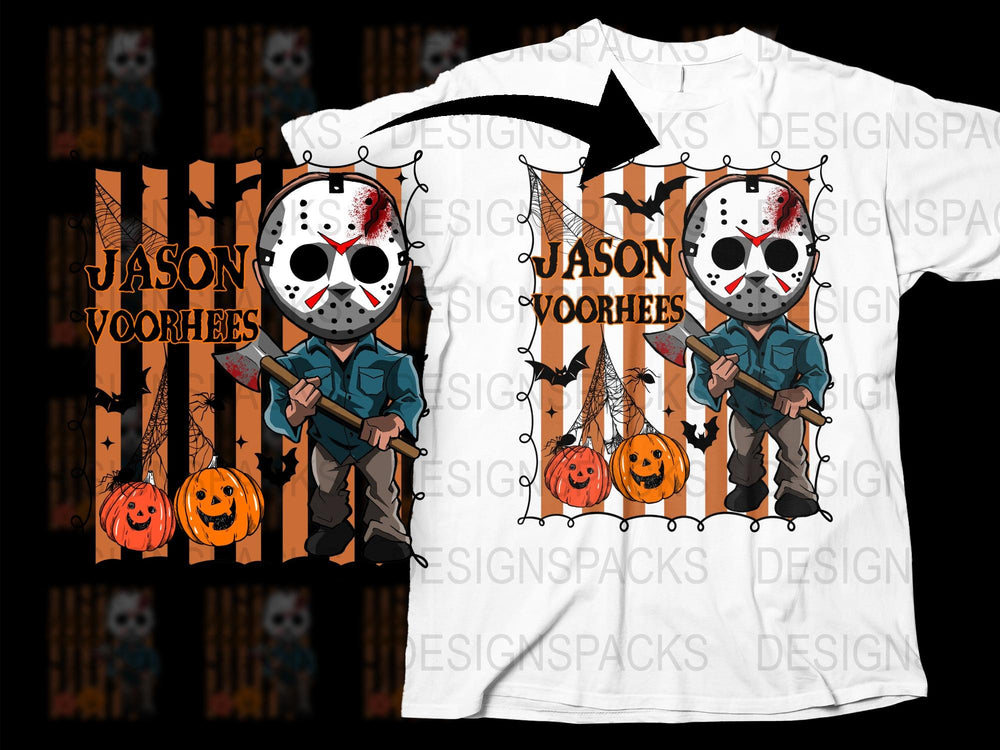 Jason Voorhees Halloween T-Shirt, Horror Movie Character Apparel, Spooky Graphic Tee, Unisex Cotton Shirt