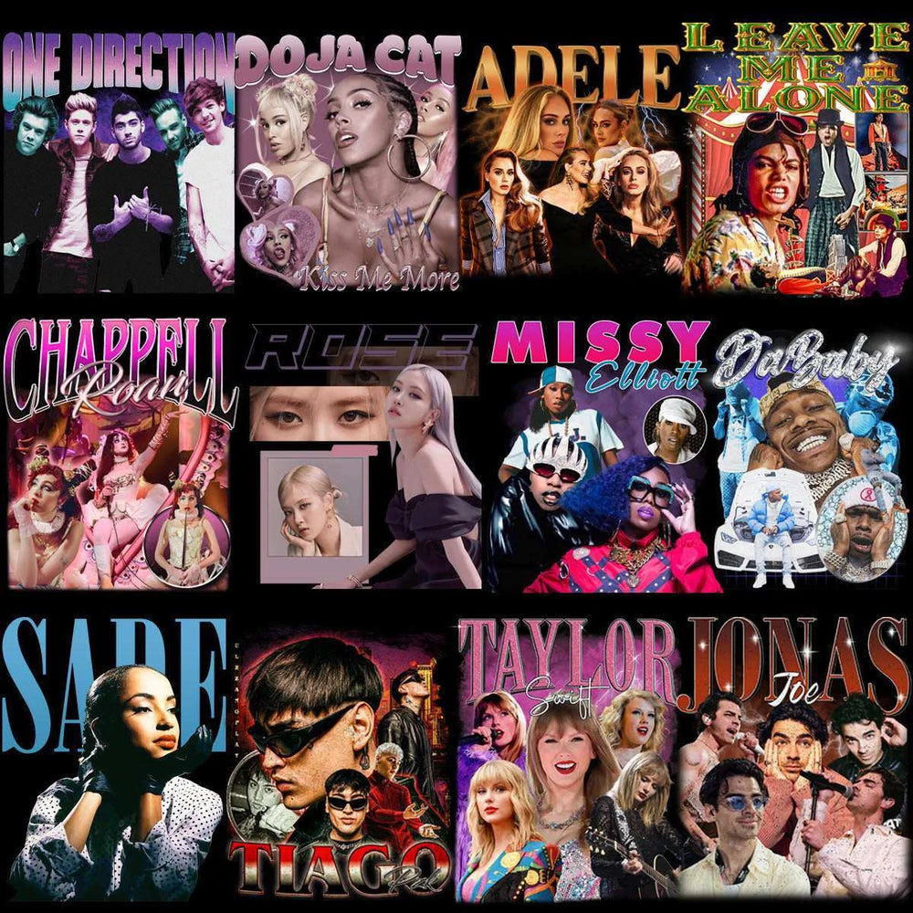 56 Music Stars Bootleg Artists Mixed Designs Bundle PNG