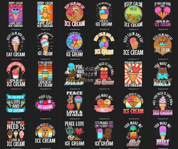 56 Summer Ice Cream Designs Bundle PNG designspacks