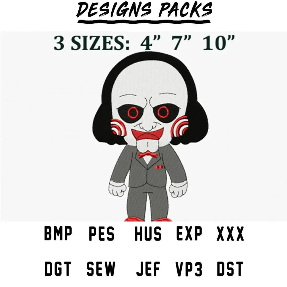 Halloween Horror Doll Embroidery Design