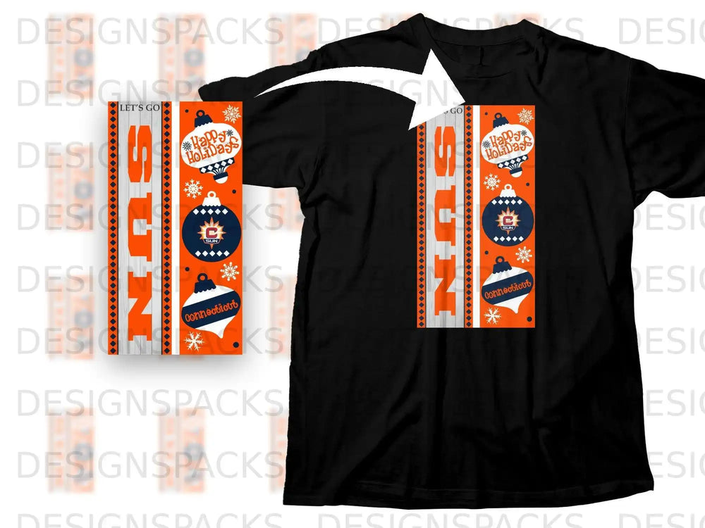 Let's Go SUN Connecticut Happy Holidays shirt
