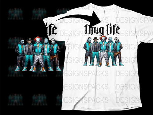 Thug Life Gangster Clown T-Shirt, Cool Streetwear Graphic Tee, Urban Hip Hop Style, Unique Men's Fashion Shirt