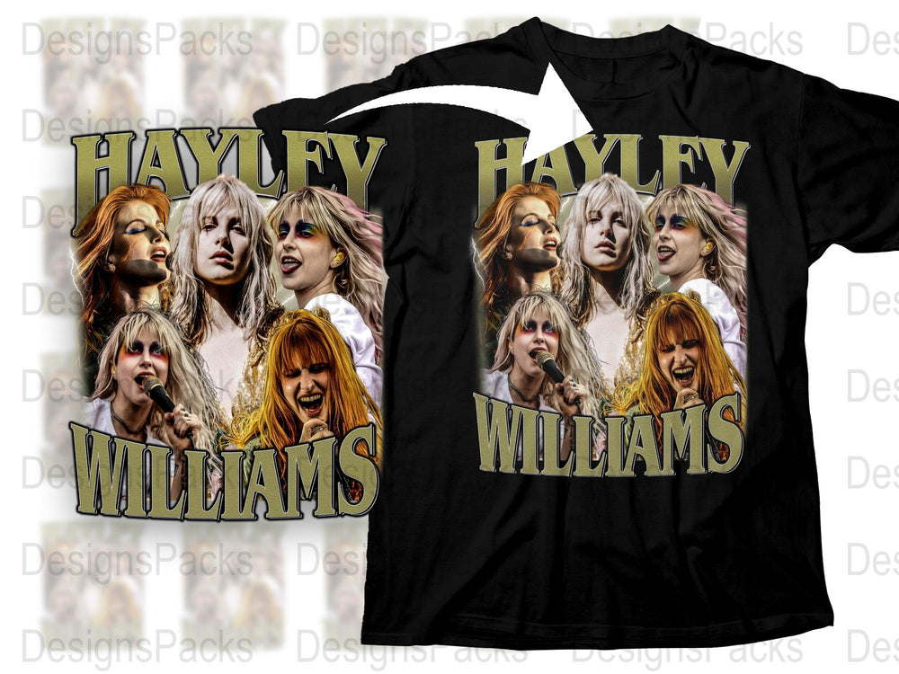 Hayley Williams Fan T-Shirt, Graphic Tee with Multiple Portraits, Music Lover Gift, Unisex Black Shirt