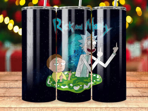 Rick And Morty Middle Finger Space Scene Tumbler product type