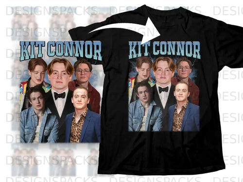 Kit Connor's portrait on a black t-shirt with 