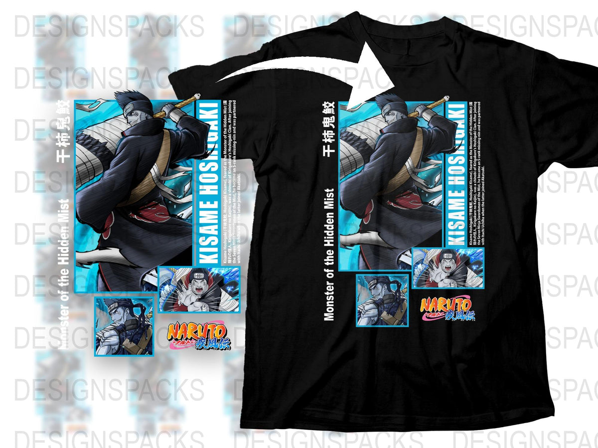 Naruto Anime T-Shirt, Kisame Hoshigaki Graphic Tee, Unisex Manga Shirt, Japanese Animation Apparel, Cool Otaku Gift
