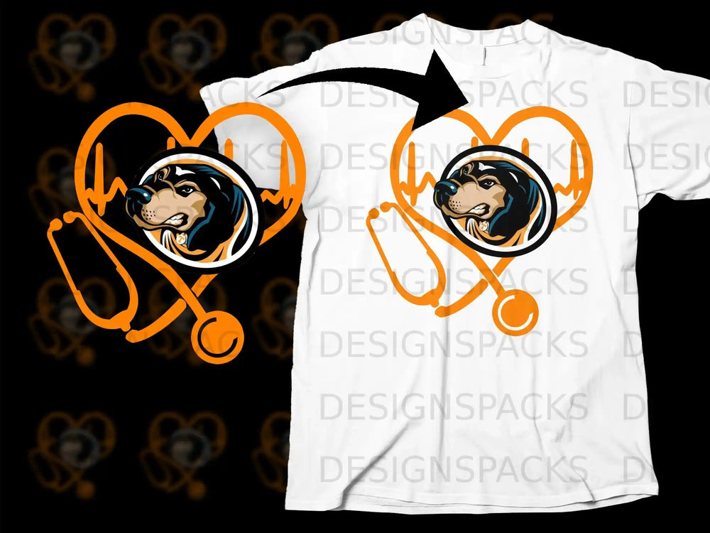Heartbeat Dog With Stethoscope Graphic T-shirt
