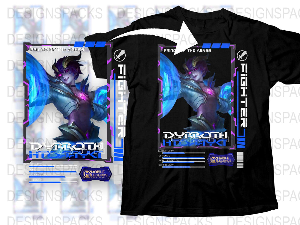 Cyberpunk Anime T-Shirt, Blue and Black Graphic Tee, Unisex Digital Art Style Shirt, Futuristic Clothing, Prince of The Abyss Design