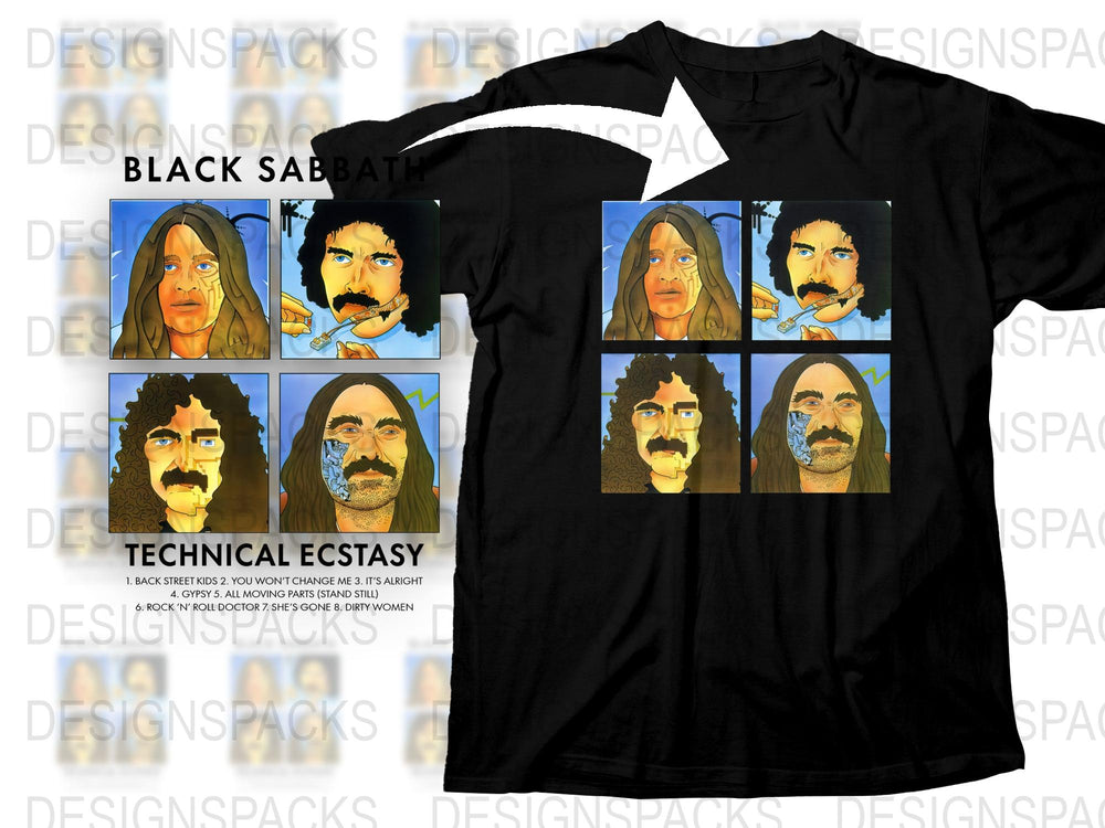 Black Sabbath Technical Ecstasy Album Art T-Shirt, Vintage Band Tee, Classic Rock Merchandise, Music Fan Gift