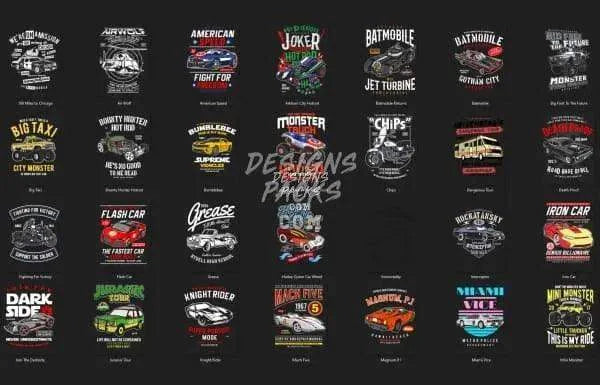 57 Pop culture Automotive Designs Bundle PNG