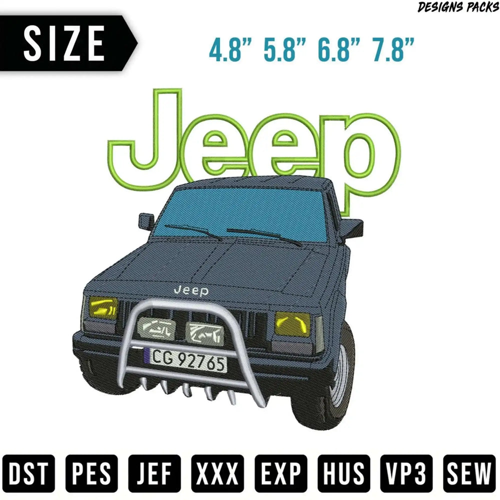Jeep SUV with "Jeep" text and license plate, available in multiple sizes.