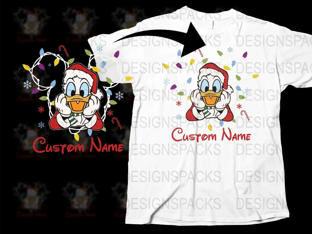 Personalized Duck Cartoon T-Shirt, Custom Name Kids Tee, Colorful Animal Graphic Shirt for Boys and Girls