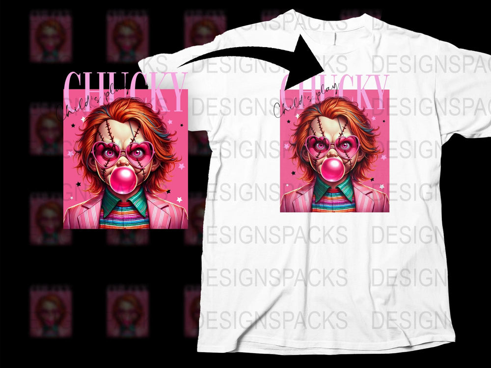 Chucky Horror Movie Graphic T-Shirt, Vintage Inspired Fan Art, Retro Pop Culture Apparel, Unisex Gift