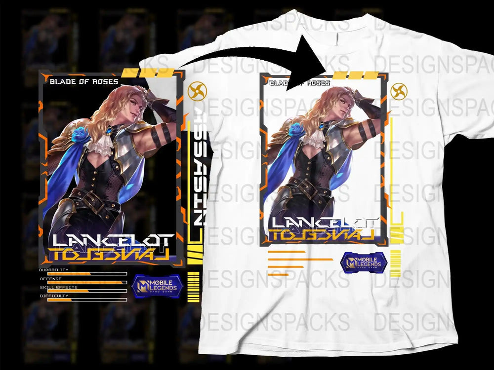 Mobile Legends Lancelot T-Shirt, Blade of Roses Graphic Tee, Gamer Fashion, Unisex Apparel
