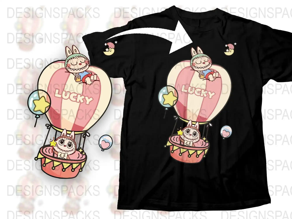Cute Lucky Cat T-Shirt, Kawaii Anime Cat Design, Casual Unisex Tee, Fashionable Graphic Shirt for Cat Lovers