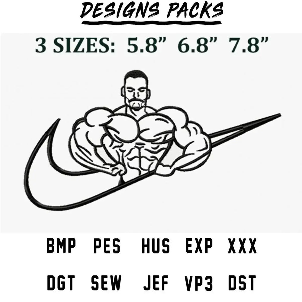 Body Building Sport Embroidery Design