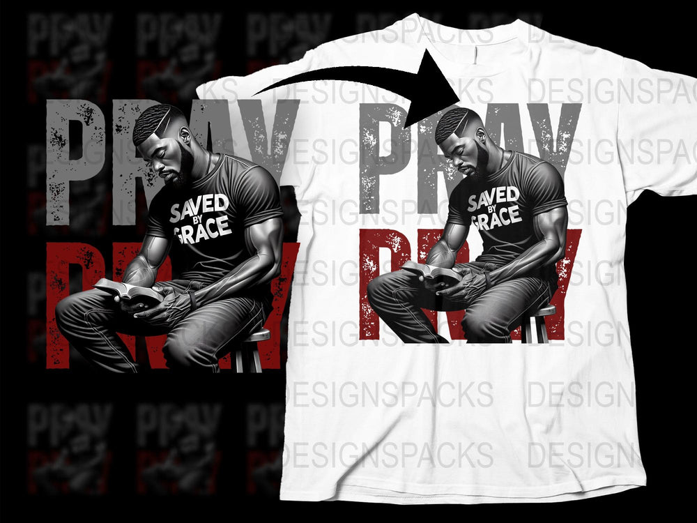 Men's Graphic T-Shirt 'Saved by Grace' Christian Faith-Inspired Design, Casual Wear Cotton Tee