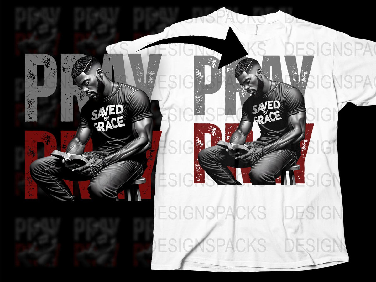Men's Graphic T-Shirt 'Saved by Grace' Christian Faith-Inspired Design, Casual Wear Cotton Tee