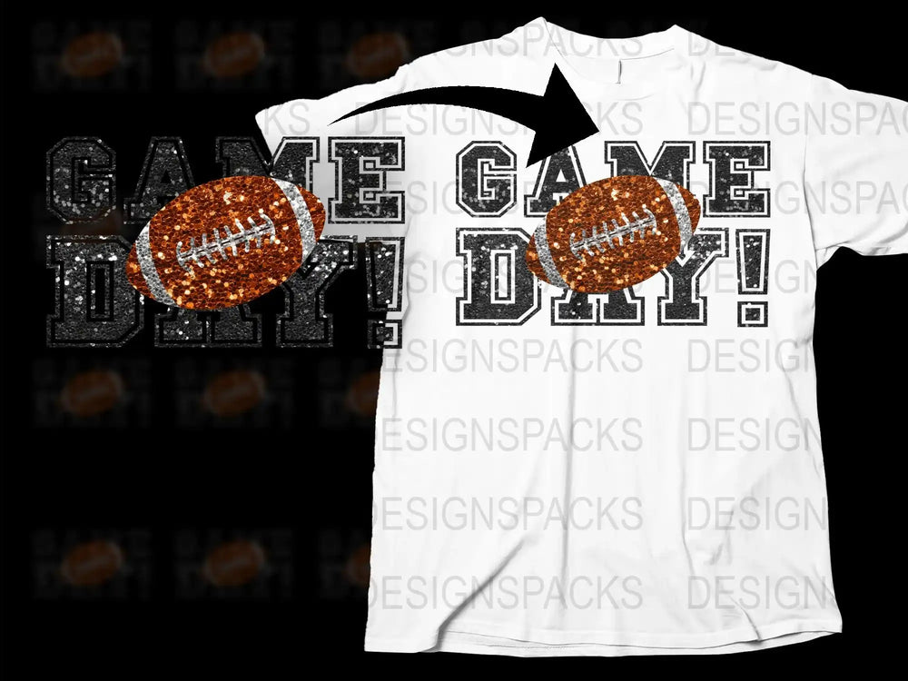 Game Day Football T-Shirt, Sports Fan Apparel, White Graphic Tee, Unisex Adult Casual Wear