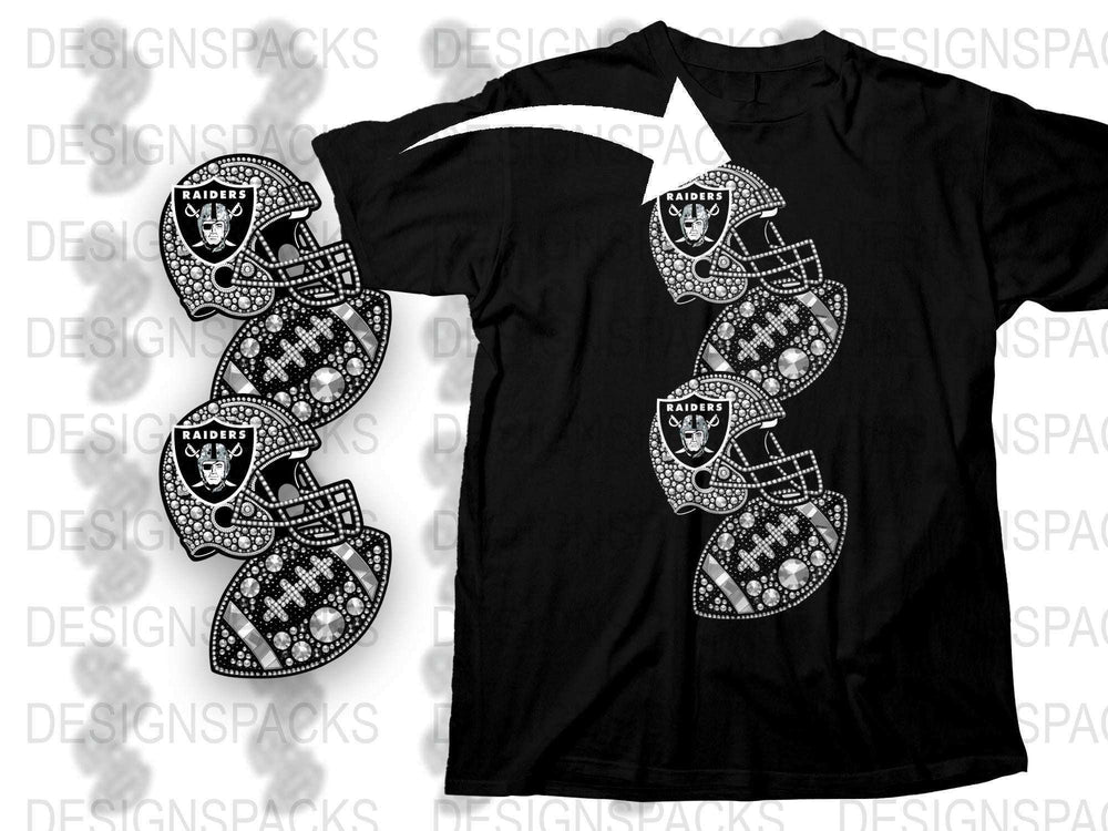 Raiders Skull Graphic T-Shirt, Urban Street Style Black Tee, Trendy Skull Shirt, Casual Football Emblem Top