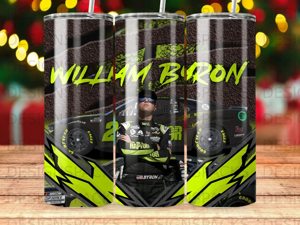 William Byron NASCAR Cup Series Playoffs tumbler with racing graphics.