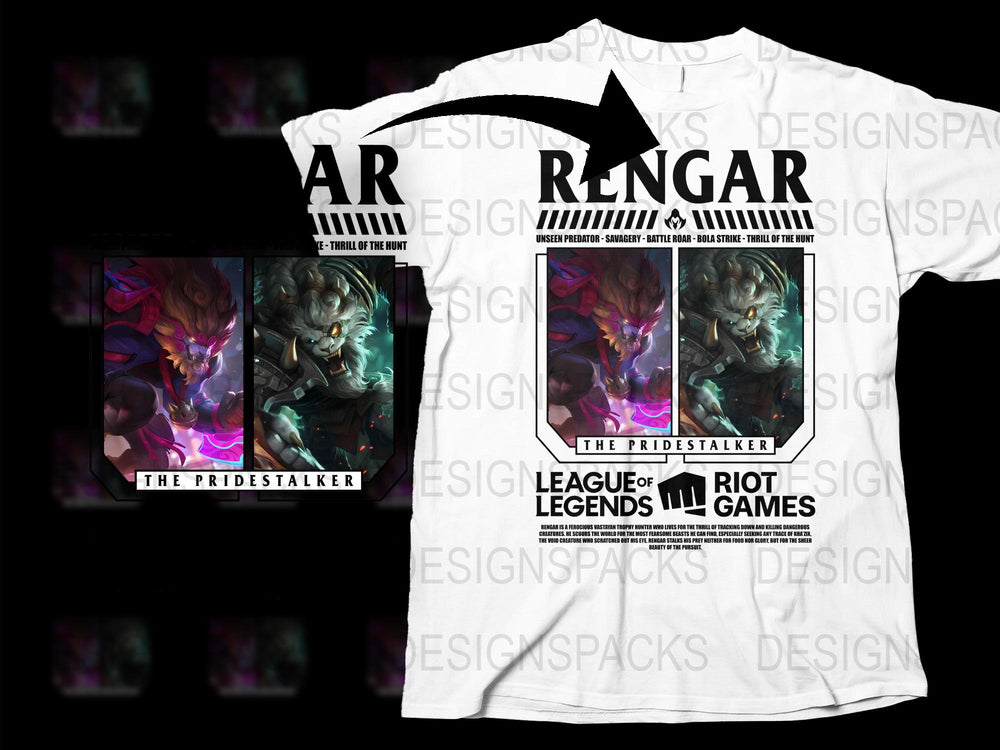 League of Legends Rengar T-Shirt, The Pridestalker Graphic Tee, Riot Games Merchandise, Gamer Apparel