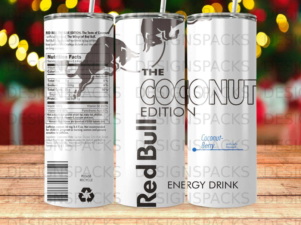 Red Bull The Blue Edition Coconut Berry artificially flavored energy drink.