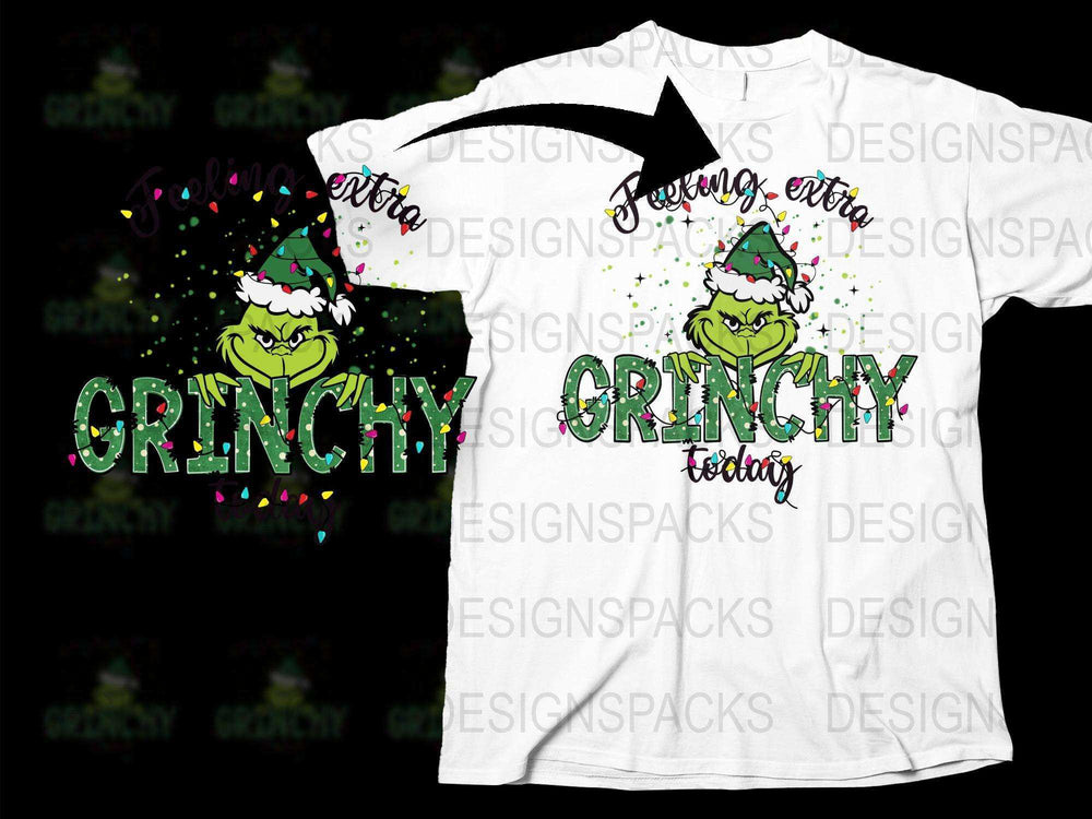 Grinchy Today T-Shirt, Christmas Grinch Graphic Tee, Holiday Festive Apparel, Funny Xmas Shirt for Adults and Kids