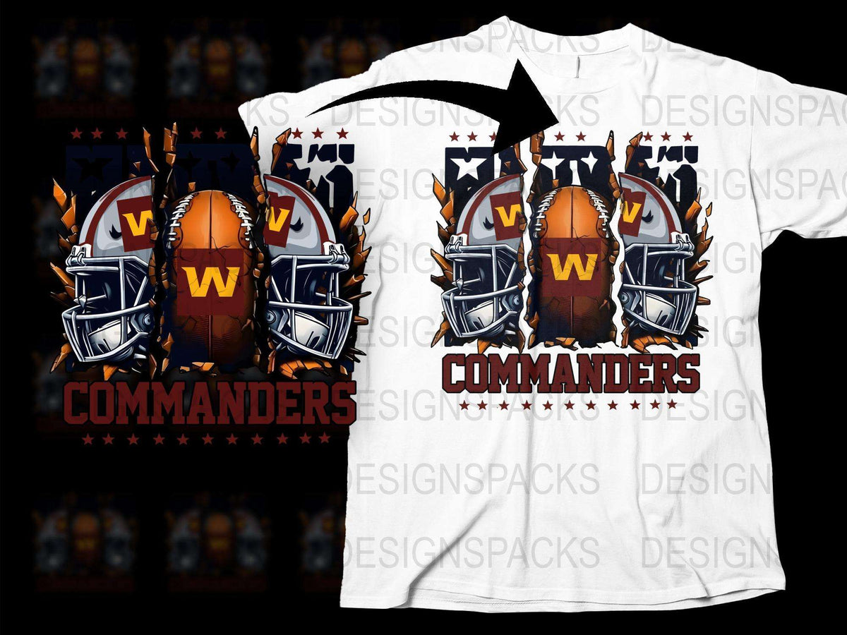 Commanders Football Team T-Shirt, Sports Fan Apparel, Graphic Tee, Gift for Fans
