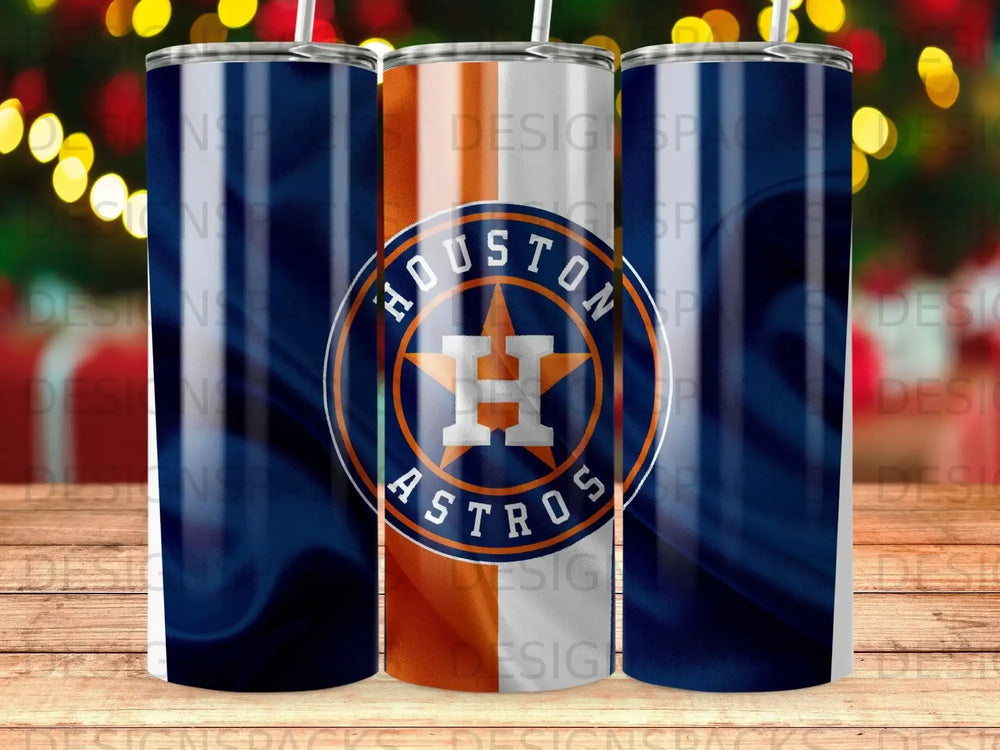 HOUSTON ASTROS Logo Blue Orange Striped Tumbler product type