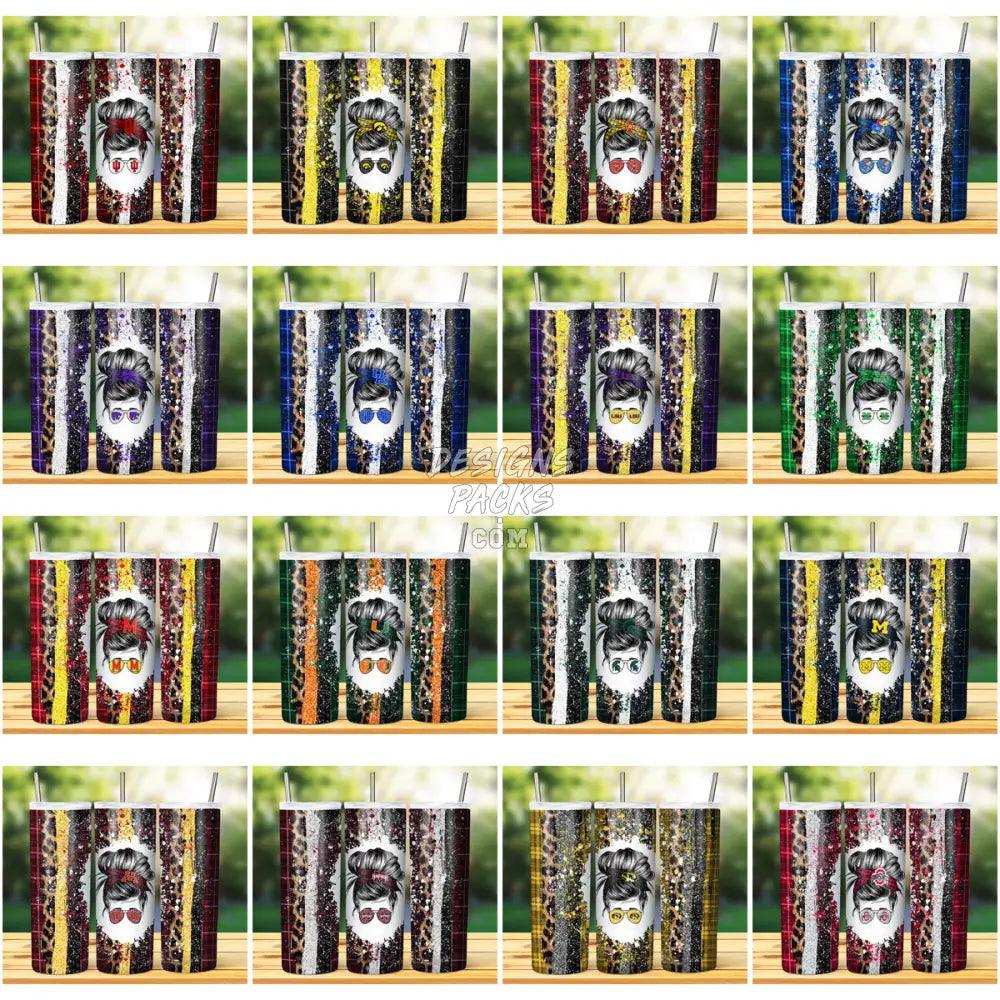 58 College Sport Teams Messy Bun Tumbler Wrap Bundle Jpg