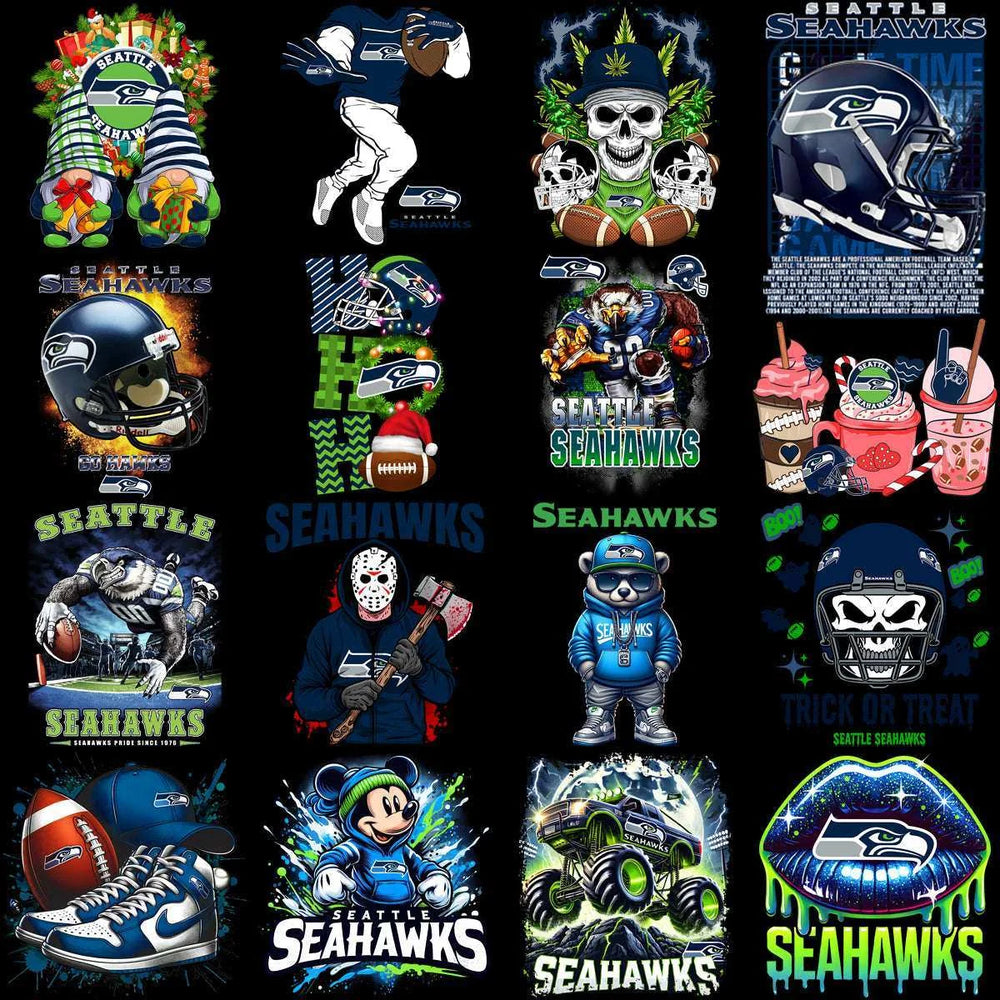 58 Mega Football Team Seattle Seahawks Mixed V2 Designs Bundle PNG