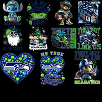 Load image into Gallery viewer, 58 Mega Football Team Seattle Seahawks Mixed V2 Designs Bundle PNG

